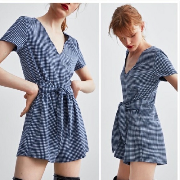 Zara checkered romper, small - Picture 4 of 4